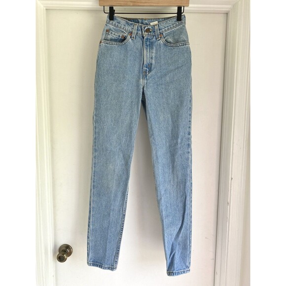VTG Levis 512 Jeans Juniors Sz 3 Slim Fit Tapered Leg 100% cotton Light wash USA - Picture 1 of 7